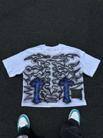 GALLERY OF ILLUSIONS SKELETON CROSS AIRBRUSH TEE