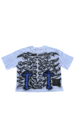 GALLERY OF ILLUSIONS SKELETON CROSS AIRBRUSH TEE